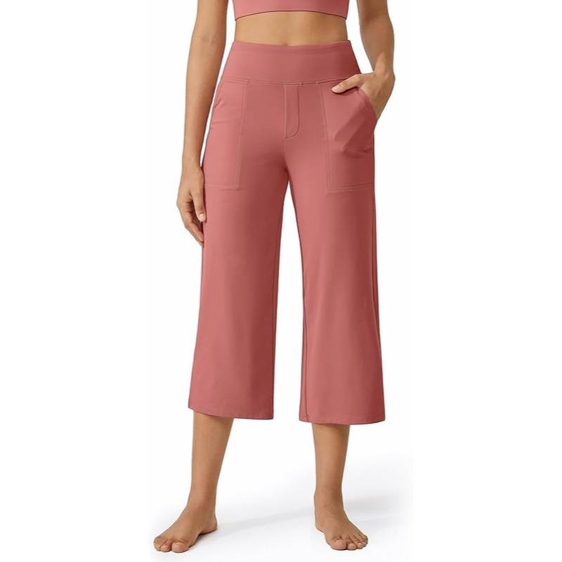 Mother's Day Sale💕Capri Pants for Women Wide Leg Yoga Dress Cropped Pants
