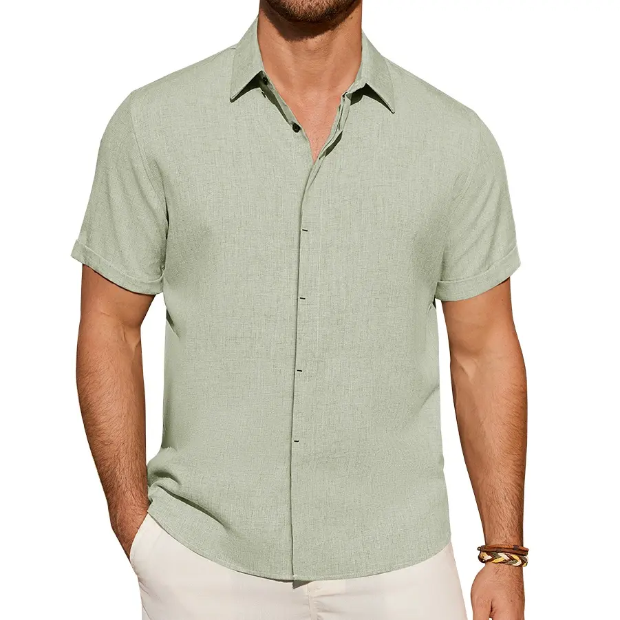 Men's Lightweight Linen Summer Button Shirt
