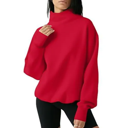 Women's Oversized Turtleneck Sweatshirt Long Sleeve Pullover Casual Tops