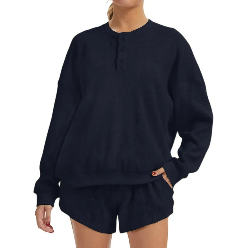 Women's Oversized Waffle Knit Lounge Set