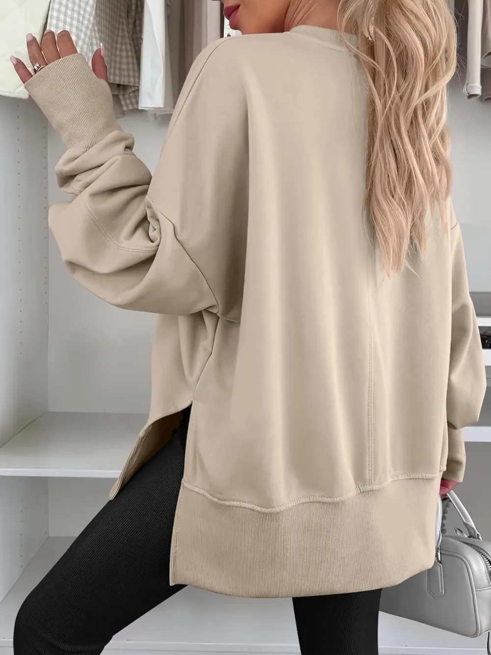 Women Oversized Sweatshirts Thumbhole Long Sleeve Hoodies Shirts