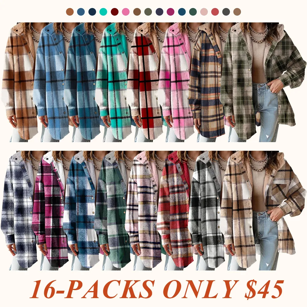 Women's Flannel Hooded Plaid