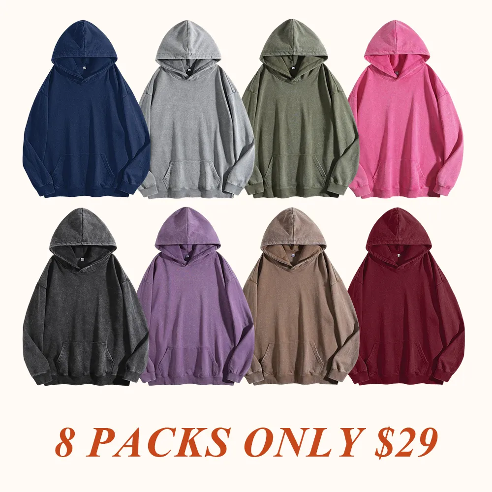 Women's Oversized Acid Wash Cotton Hoodie