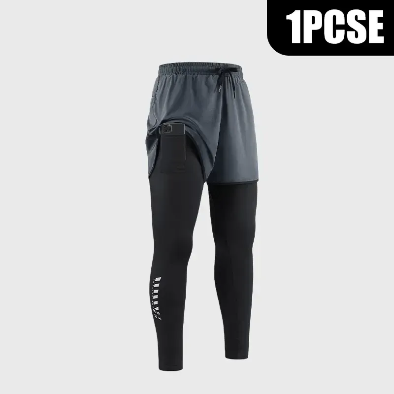 Men's Quick Dry Breathable Elastic Running Pants with Elastic Waistband, Built-In Phone Pocket & Towel Loop