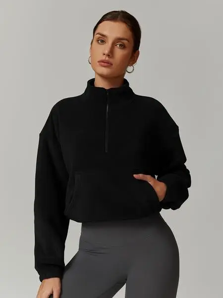 Women's Sporty Hooded Sweatshirt with Drawstring and Pocket