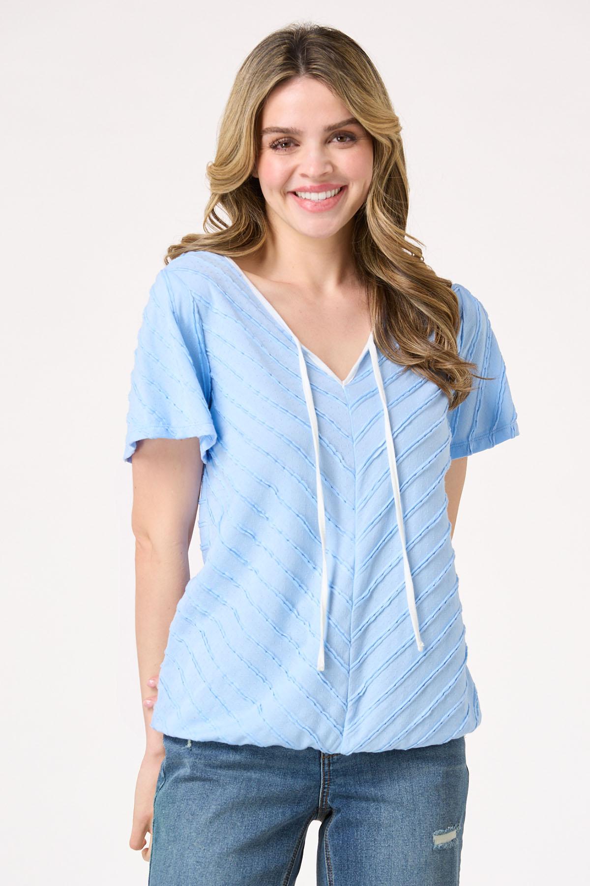 Textured Sky Blue Top