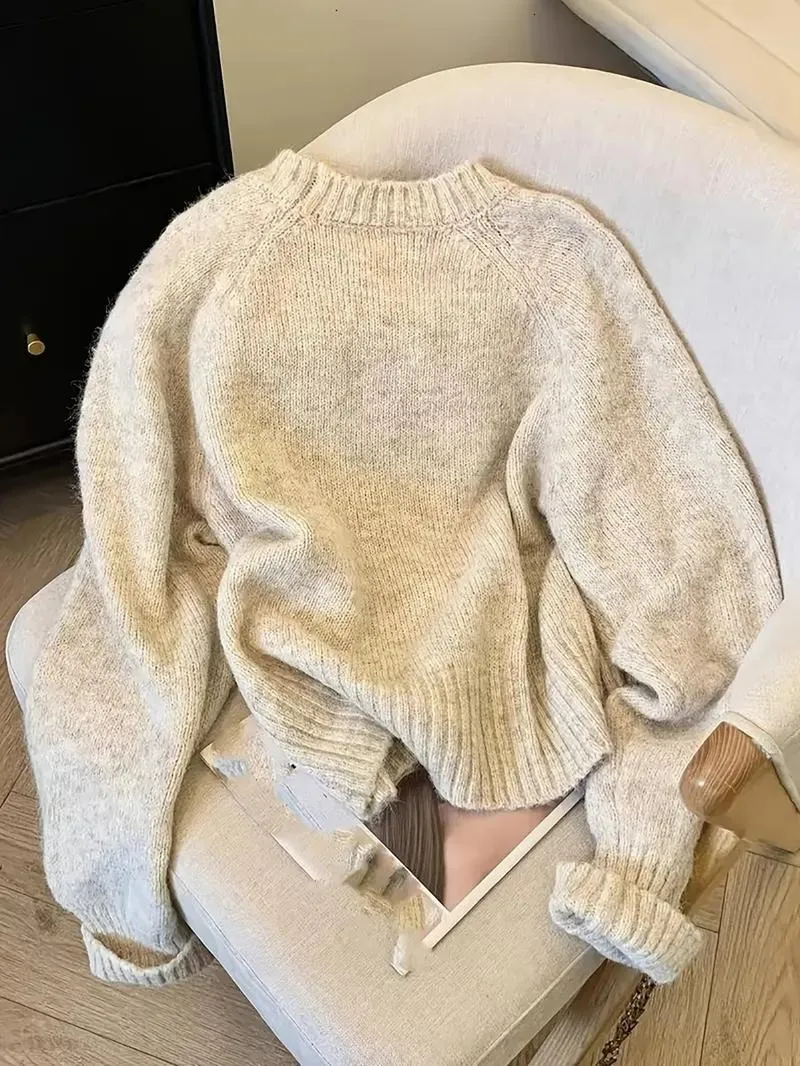 Elegant Bow Knit Sweater for Women