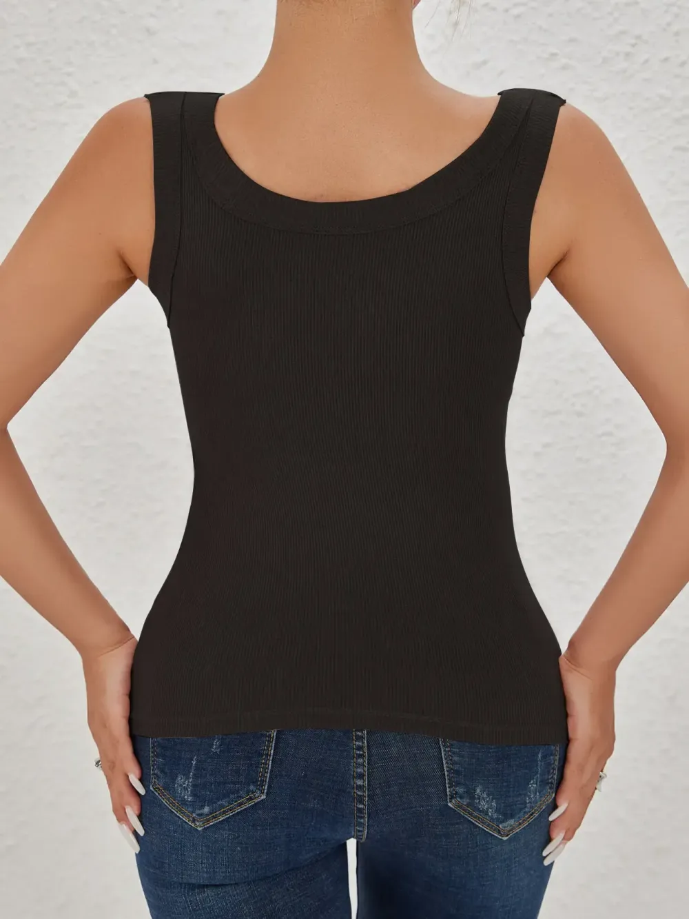 Ribbed Workout Tank Tops for Women with Built in Bra Tight Racerback Scoop Sports Tank Neck Athletic Top