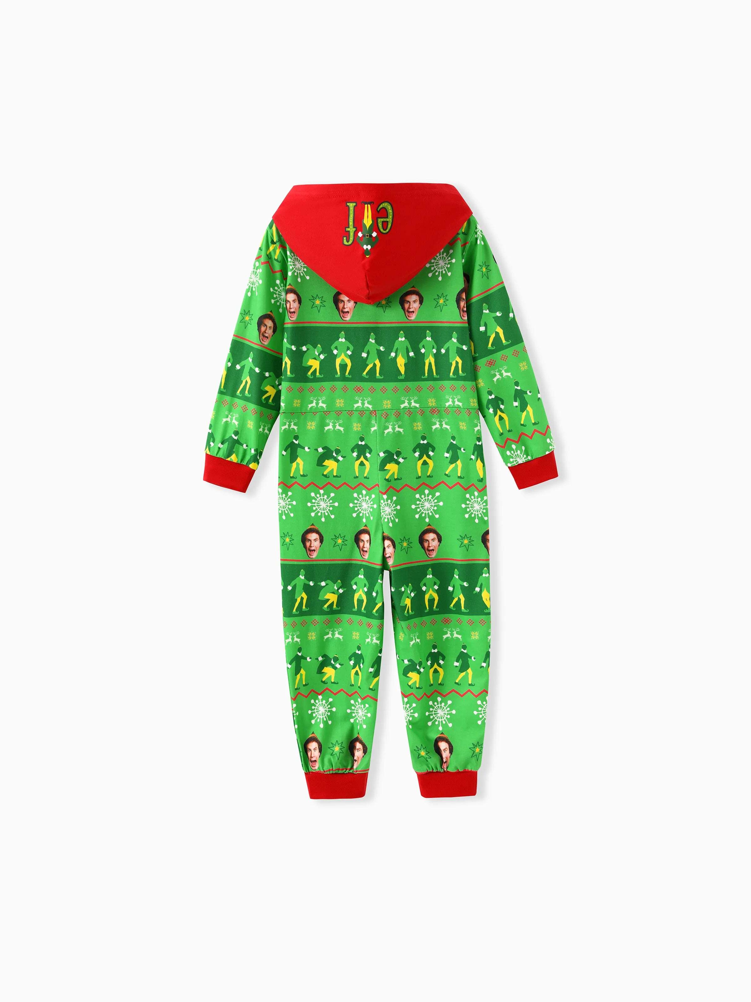 Christmas Family Matching Fair Isle Pattern Hooded Jumpsuit Green
