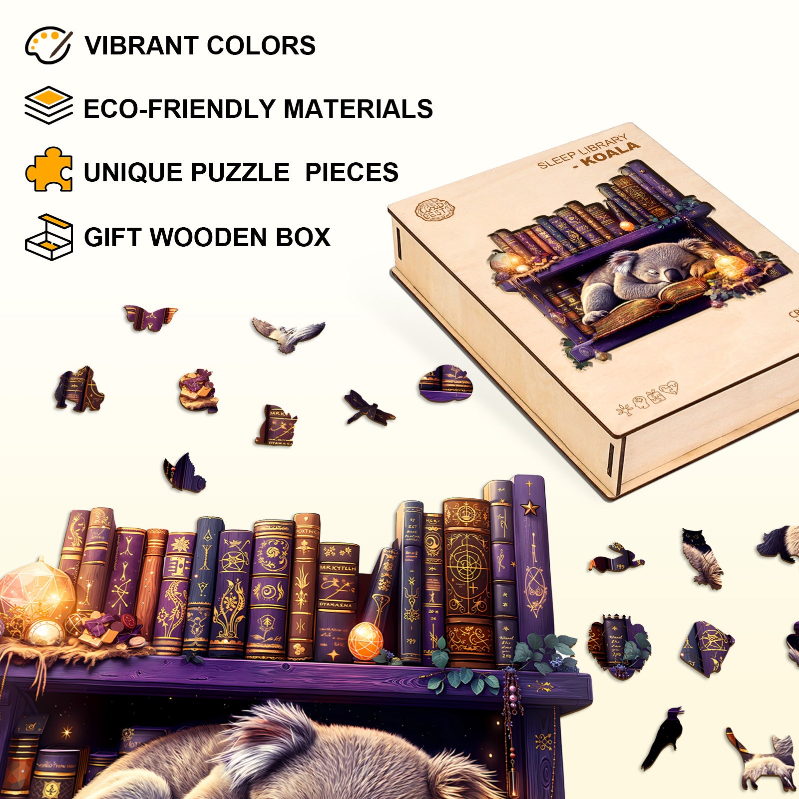 Sleep Library-Koala Wooden Jigsaw Puzzle