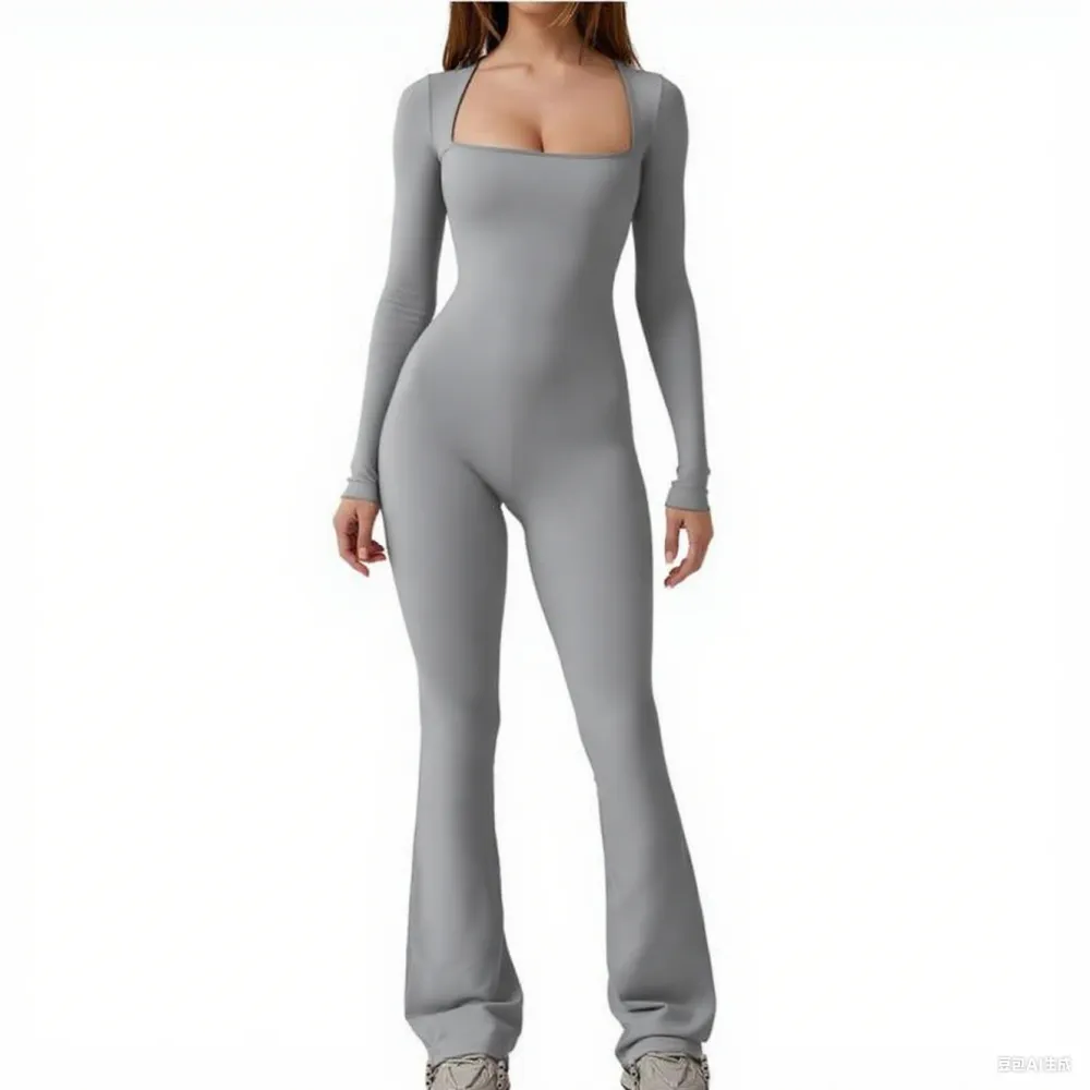 Jumpsuits for Women Square Neck Wide Leg