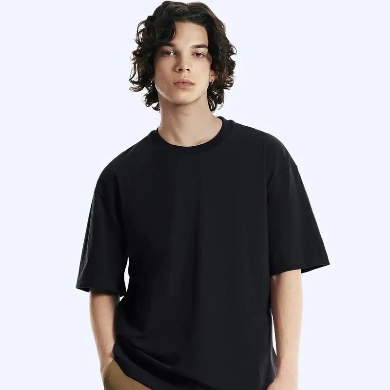 Heavyweight Tshirt 230G Cotton Solid Color Unisex Loose Fit Fade Proof Versatile Everyday Wear Men's Basic Tee