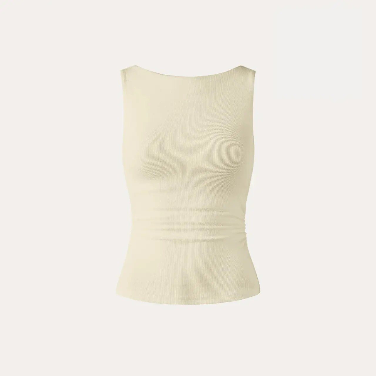 Women's Boatneck Open-Back Brami Tank Top – Built-In Bra, Spaghetti Strap