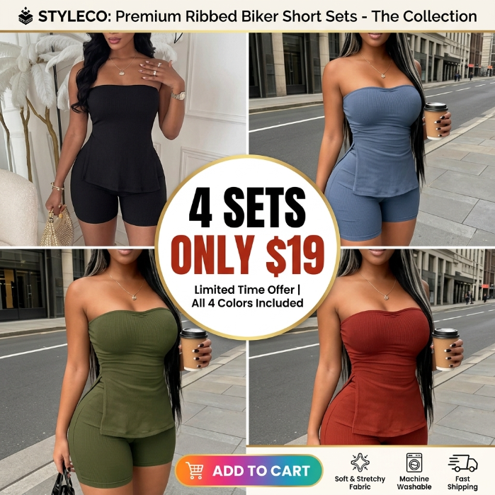 【Stock Up Deals】Women's 2 Piece Set Pure Color Side Slit Hem Halter Top and Shorts Slim Fit