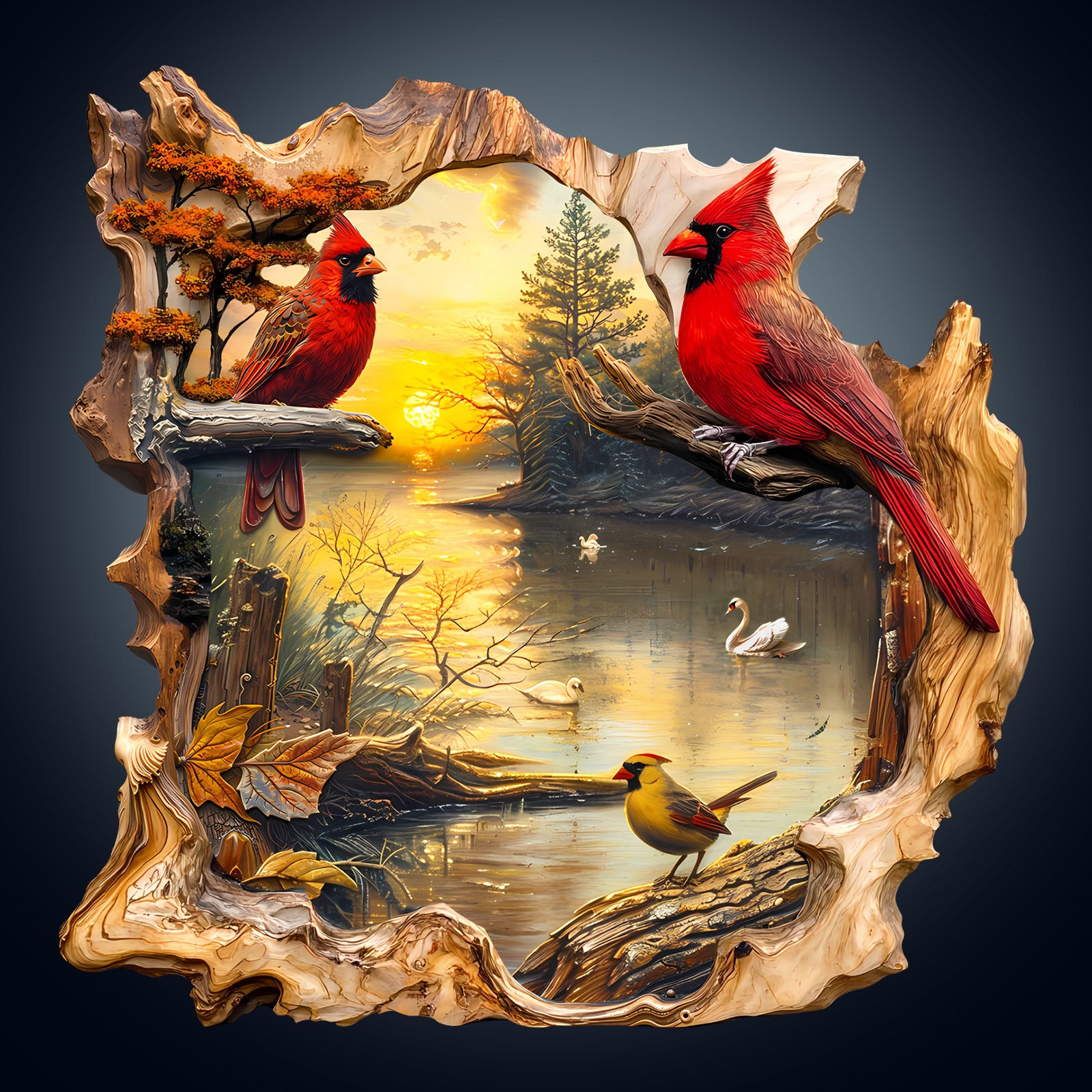 Sunset Lake Wooden Jigsaw Puzzle