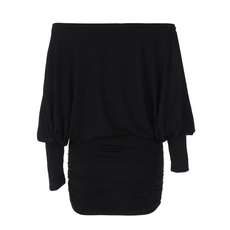 Women's Solid Off The Shoulder Sheer Ruched Dress