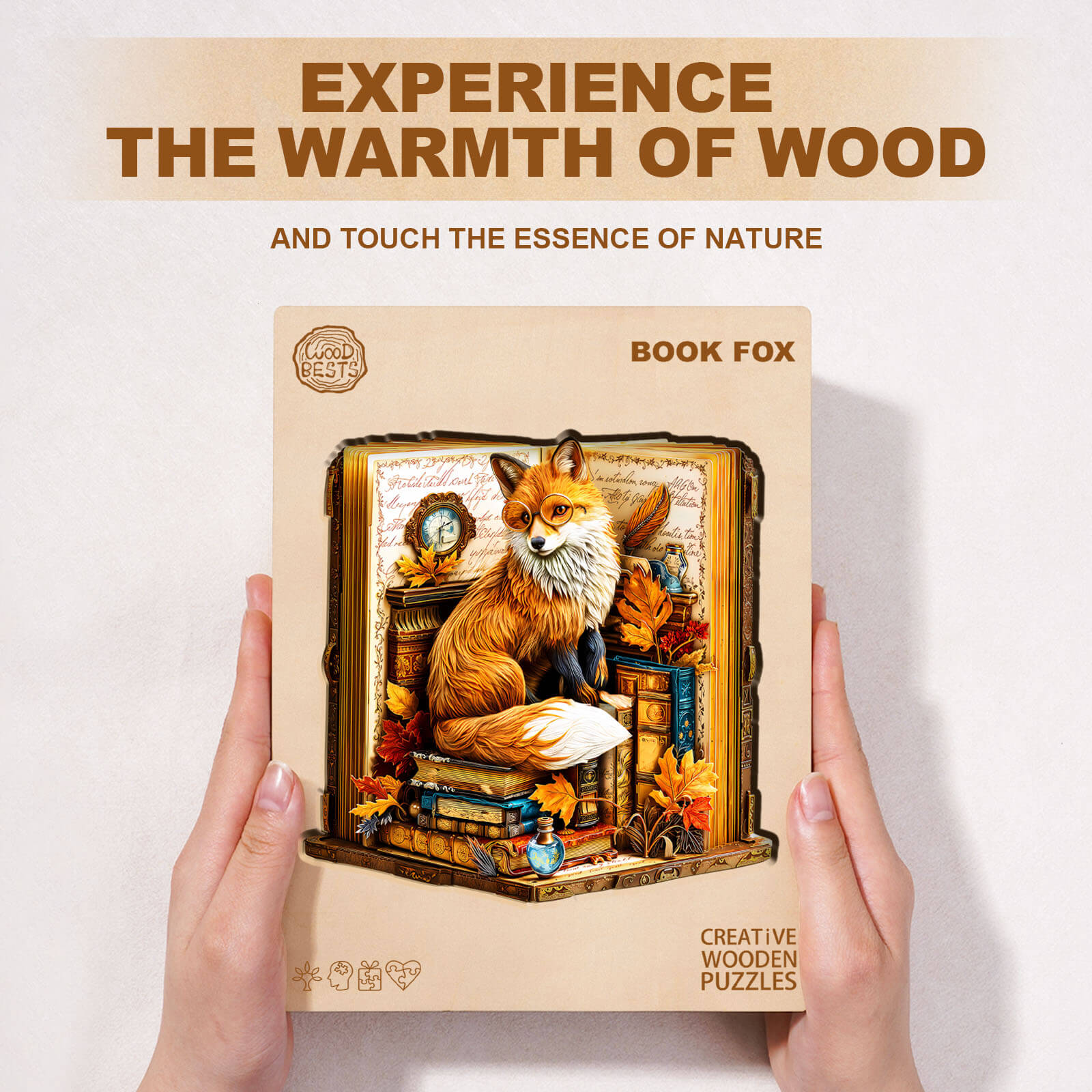 Book Fox Wooden Jigsaw Puzzle