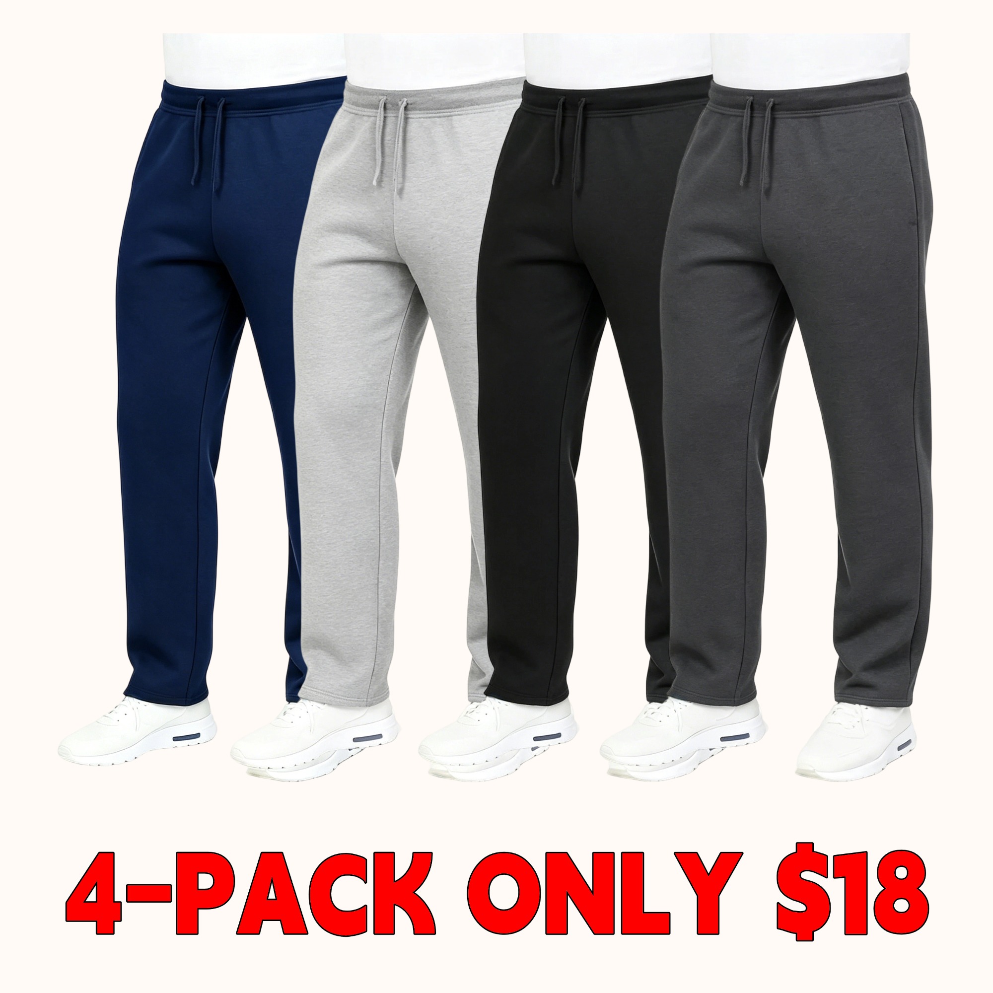 Men's Classic Thickened Fleece Sweatpants (Straight Leg)