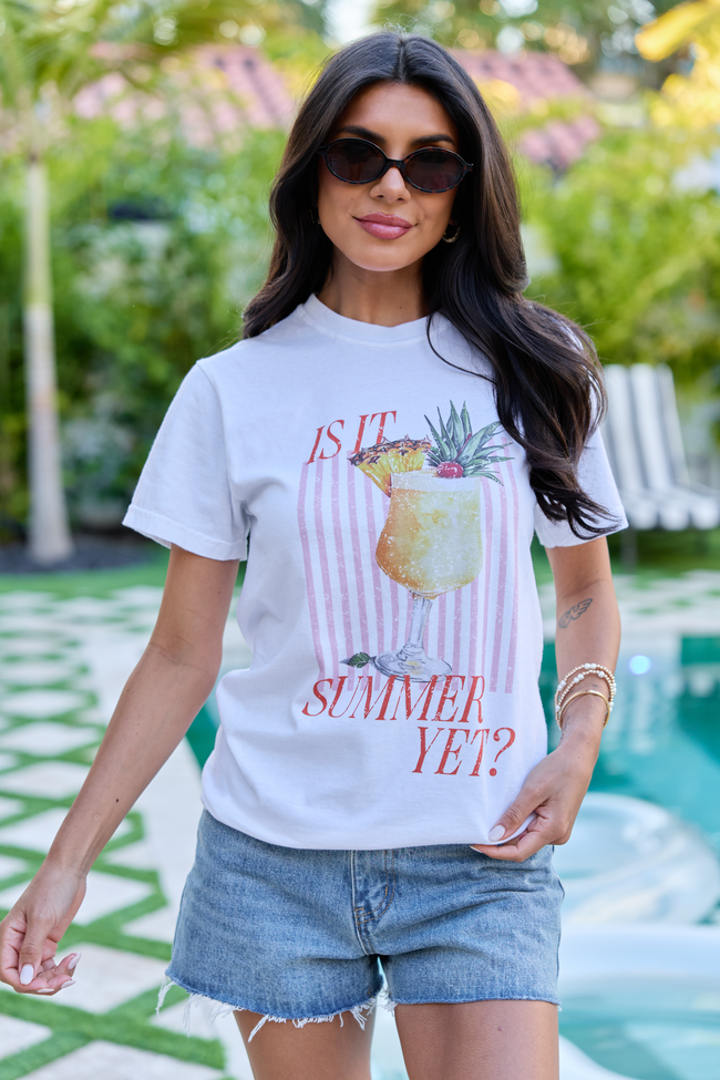 Is It Summer Yet White Graphic Tee
