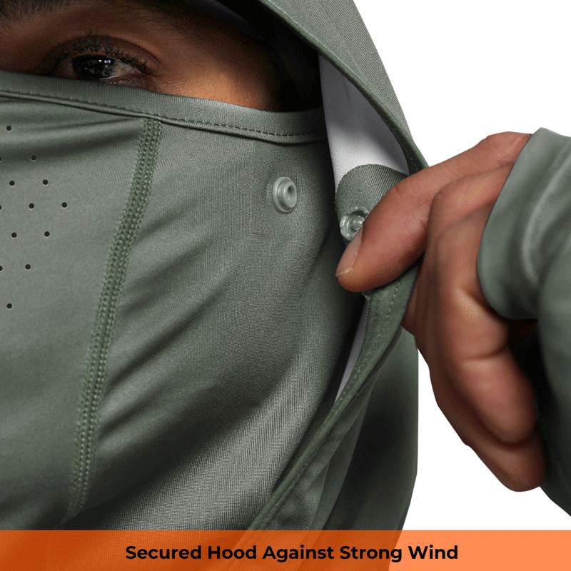 Men’s UPF 100 Sun Protection Hoodie with UV Detection