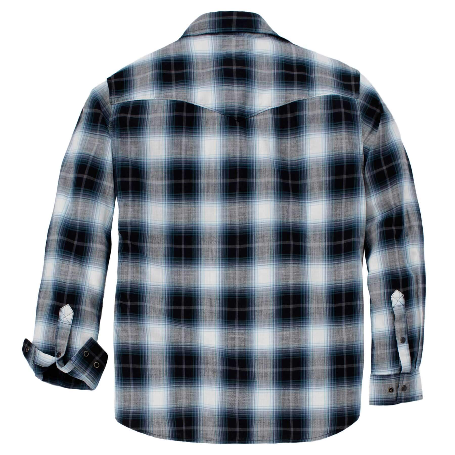CHT Montana Rugged Flex Relaxed Fit Lightweight Long-Sleeve Snap-Front Plaid Shirt 107016