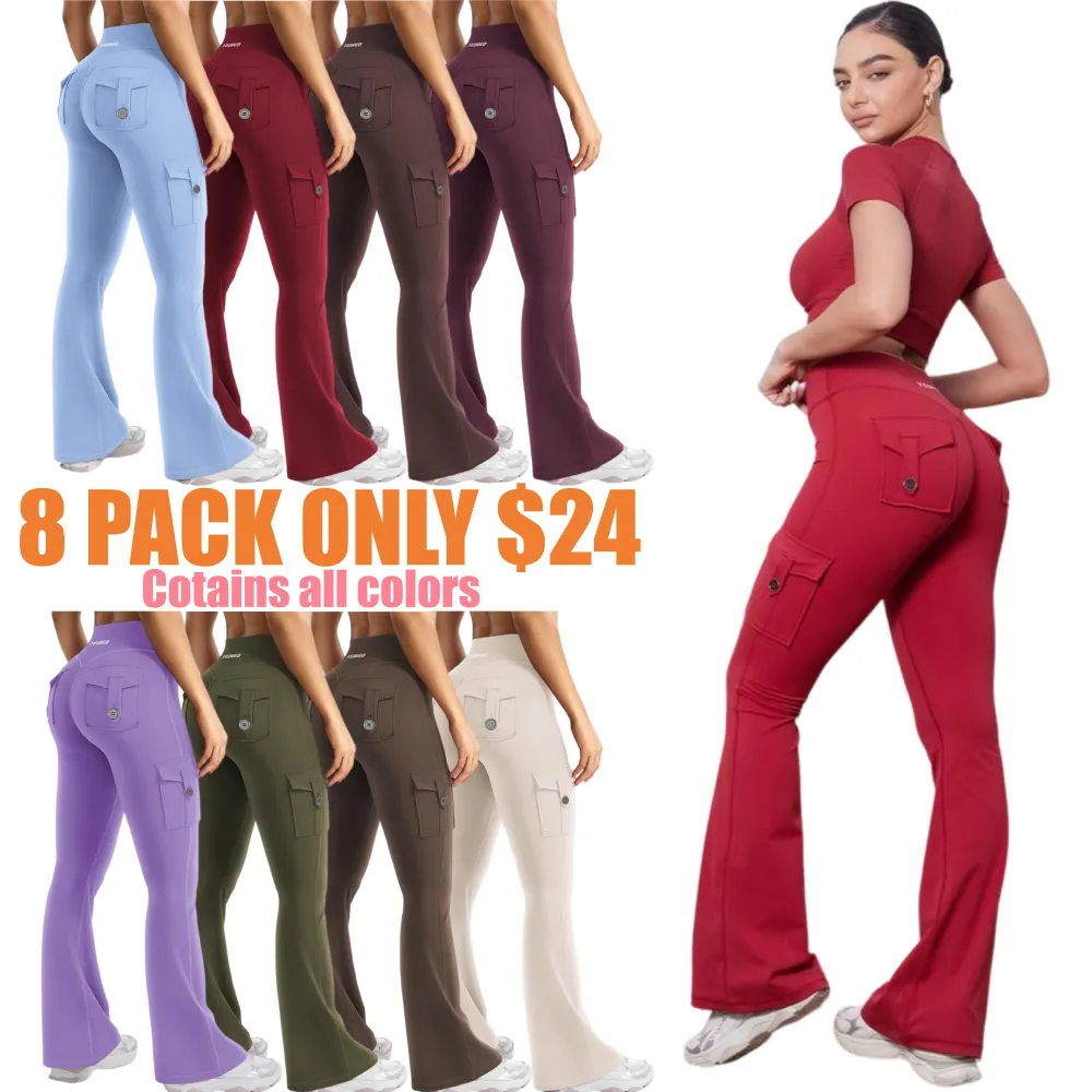 Women's Yoga Flare Leggings with Pockets Hidden