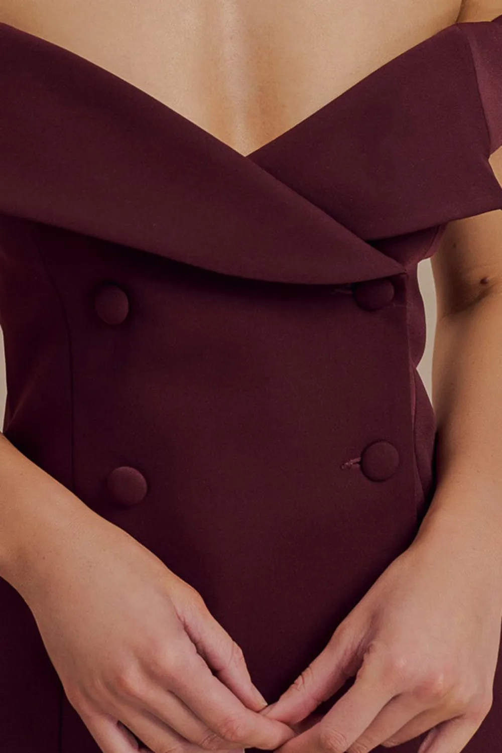 Off Shoulder Suiting Mini Dress