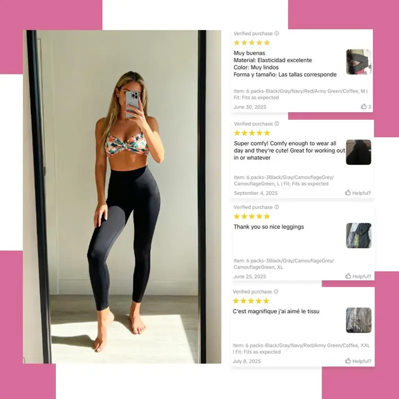 Women's high-waisted yoga pants with pockets.