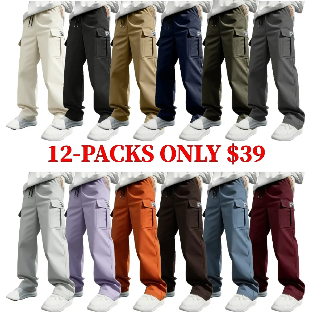Men's work pants, with multiple side pockets, versatile work pants suitable for all seasons.