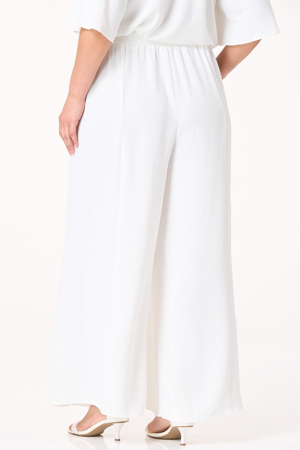 Plus Size White Flowy Pants