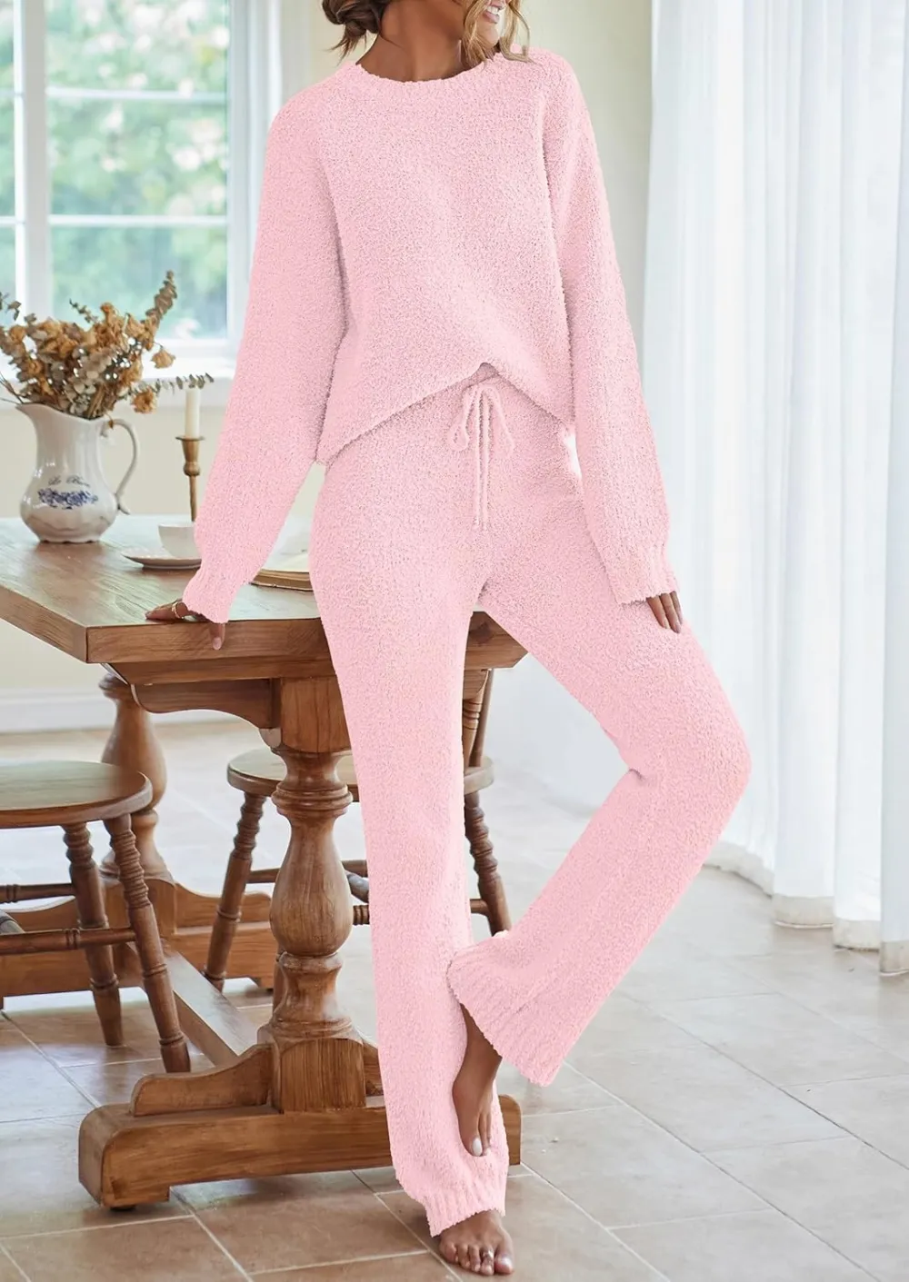 Womens Pajama Sets 2025 Fall Lounge Sweater Set