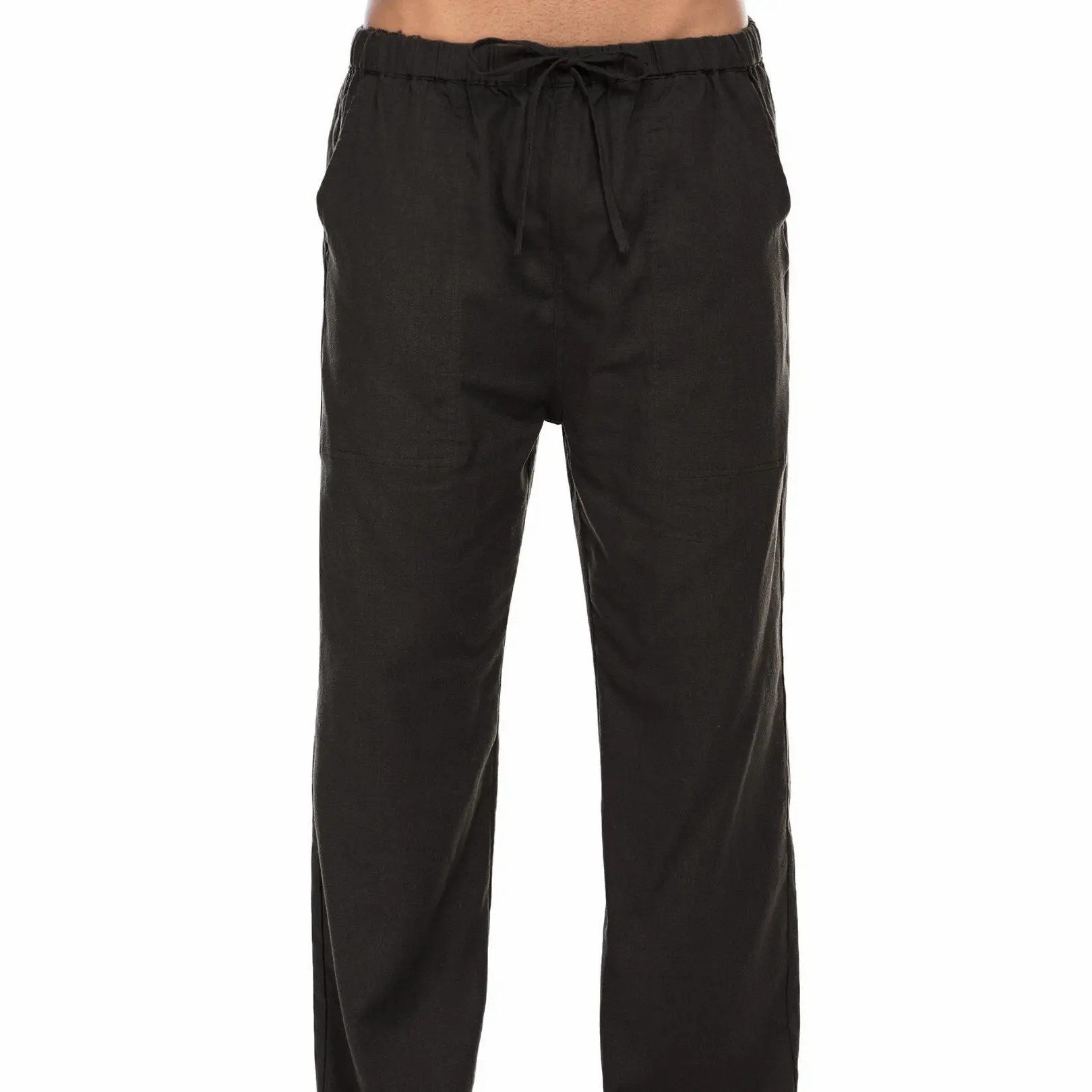 New York Fashion Week Linen Yoga Elastic Beach Vacation Pants Cotton Fabric Bottom