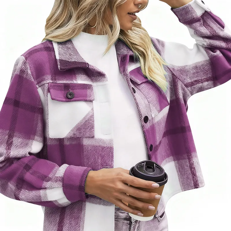 Women's Vintage Flannel Plaid Jacket