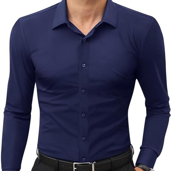 🔥Last Day Promotion!🔥Men’s Stretch Slim-Fit Long Sleeve Dress Shirt