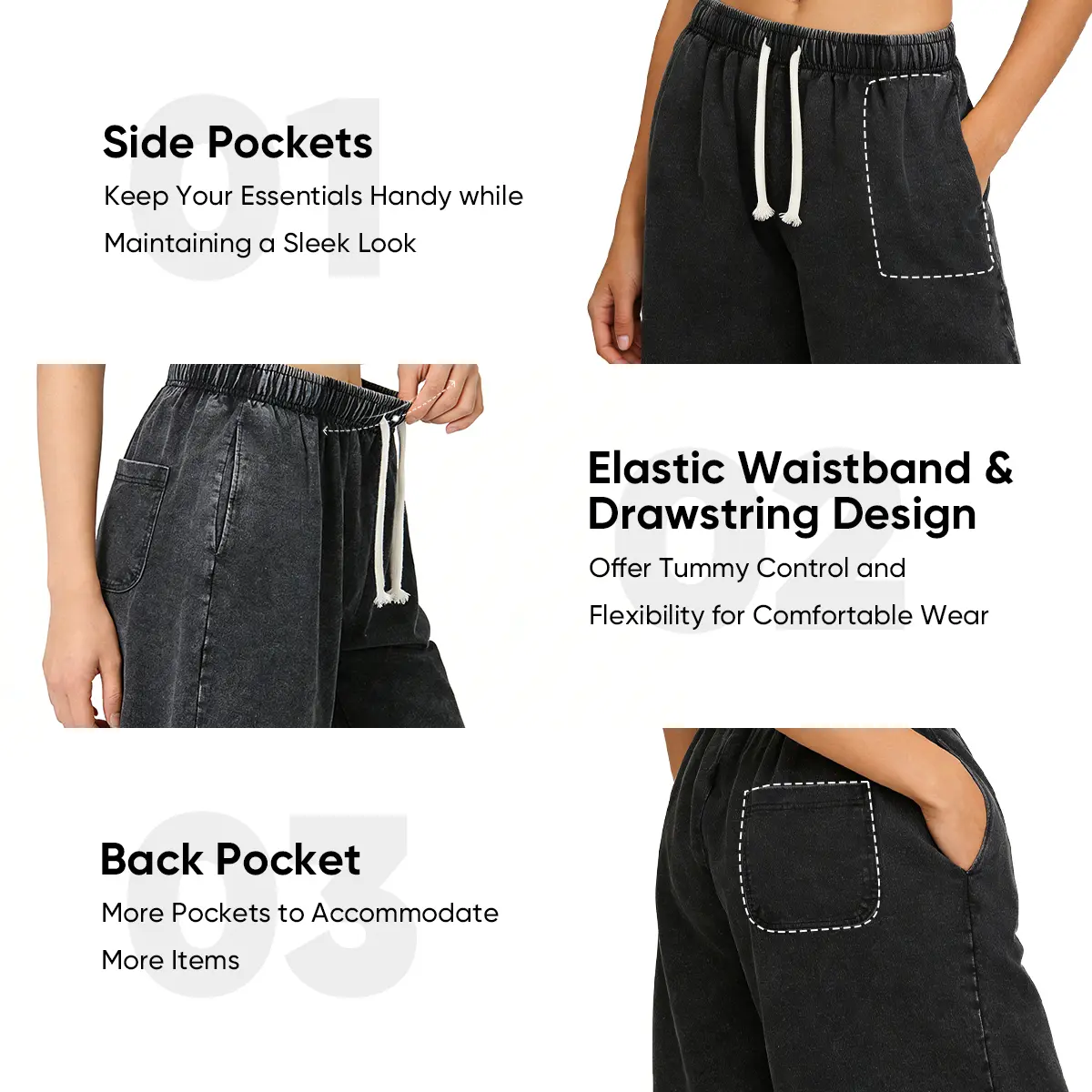 Holafish Retro Acid Wash Basic Unisex Tee & Shorts Cotton,7