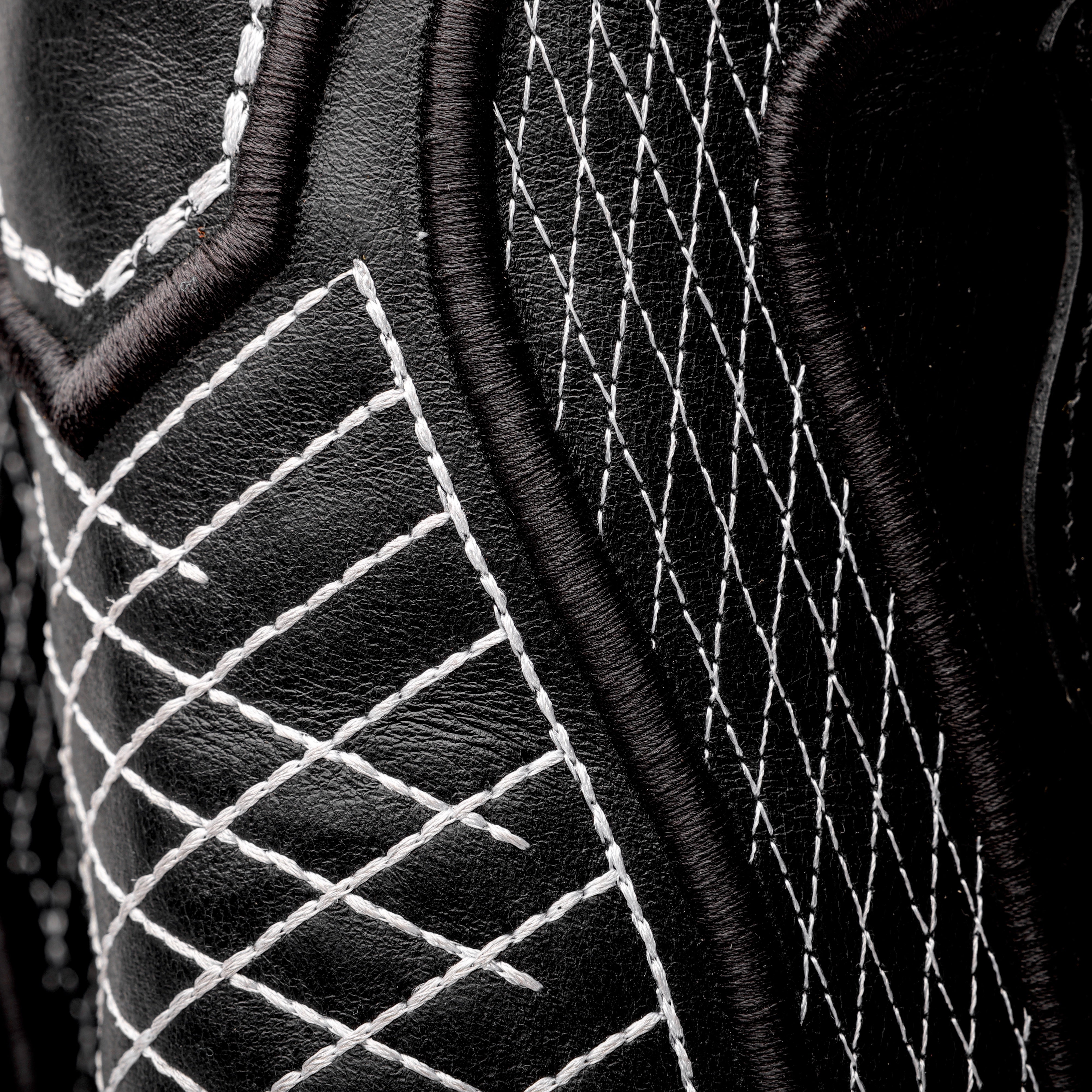 Black Python Leather Boots - Square Toe