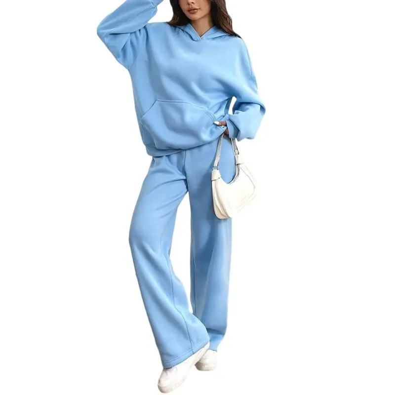 Women's Hooded Sweatshirt & Pants Casual Comfy Loungewear Set