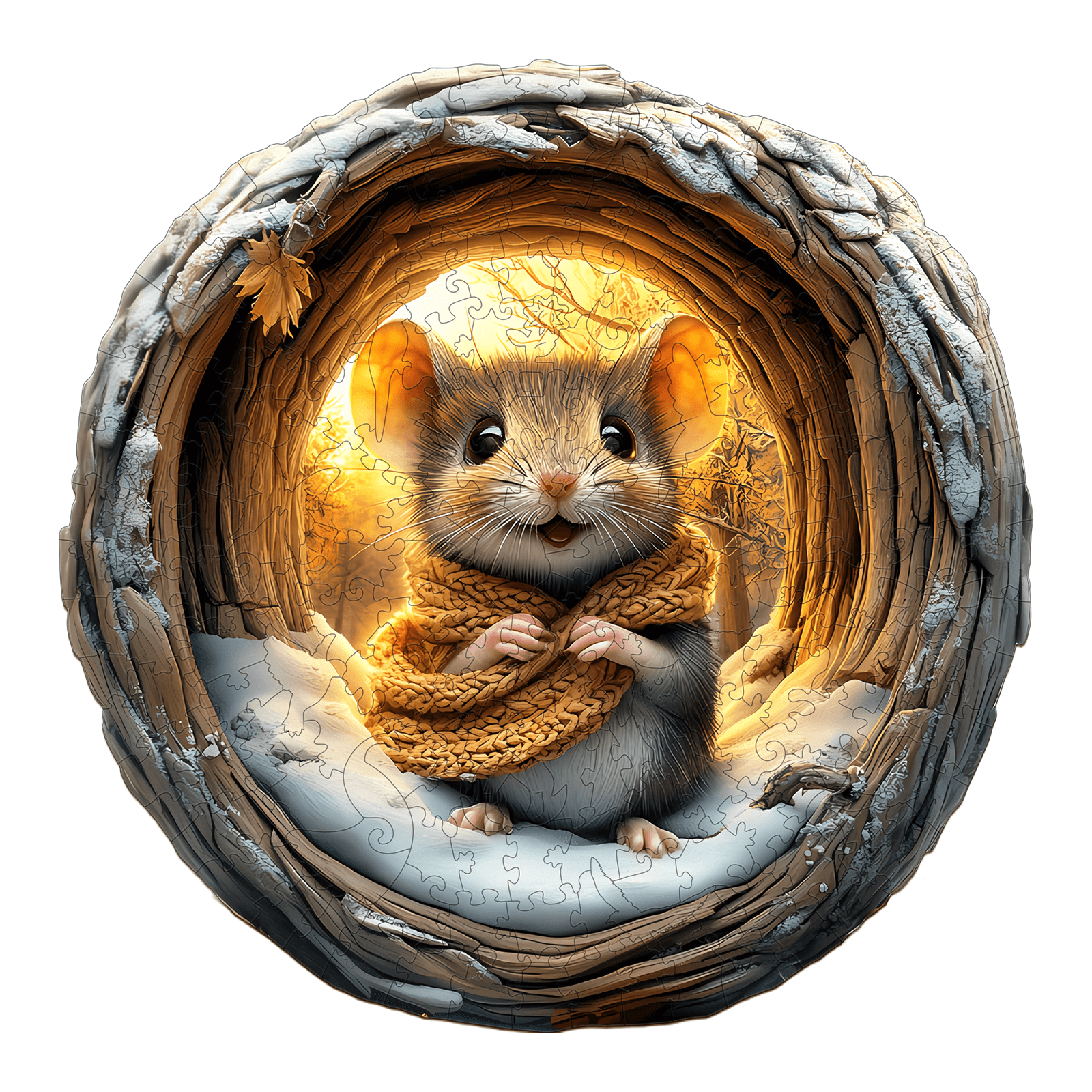 3D Cave Mouse Wooden Jigsaw Puzzle