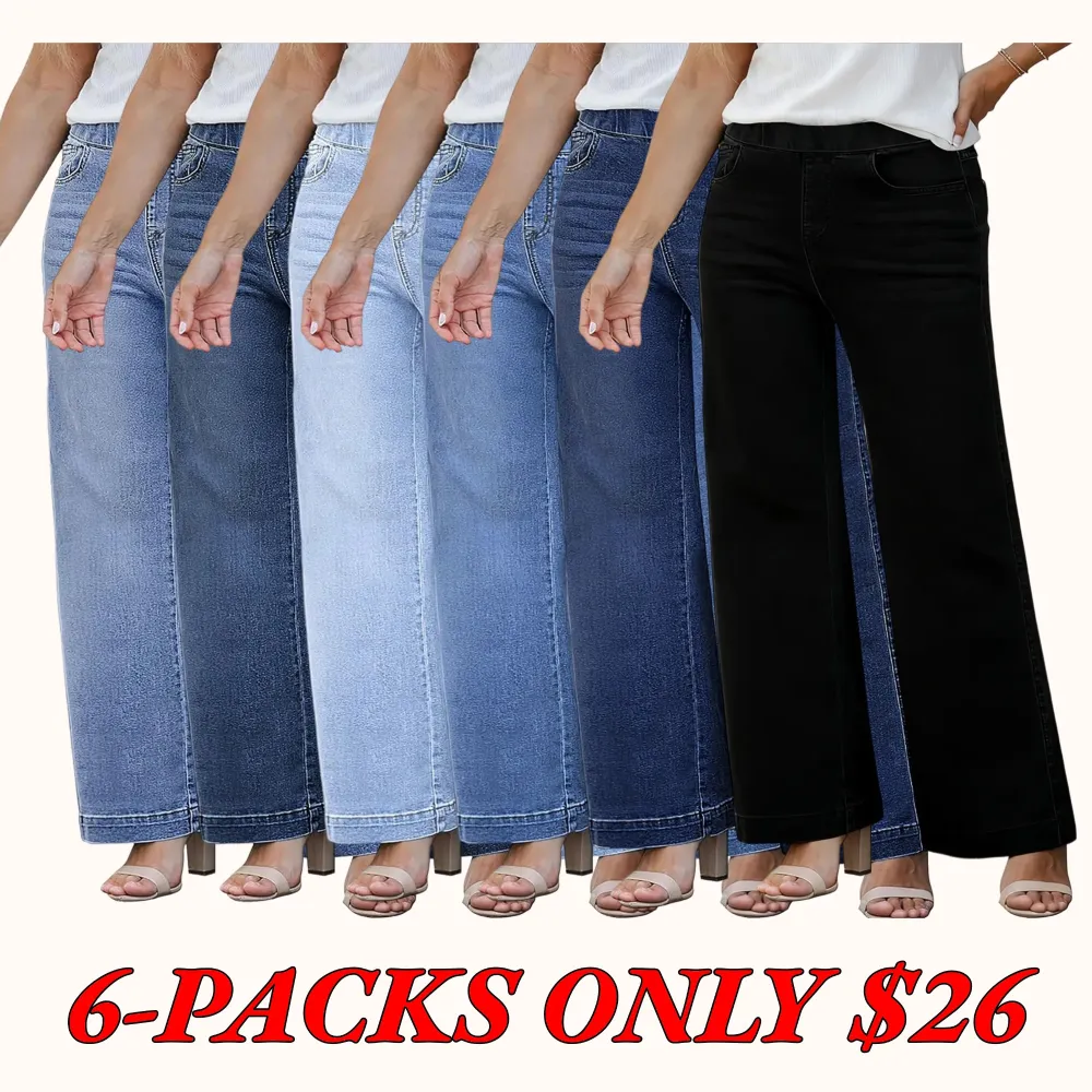 Plus Size Straight-Leg High-Waisted Stretch Jeans for Women