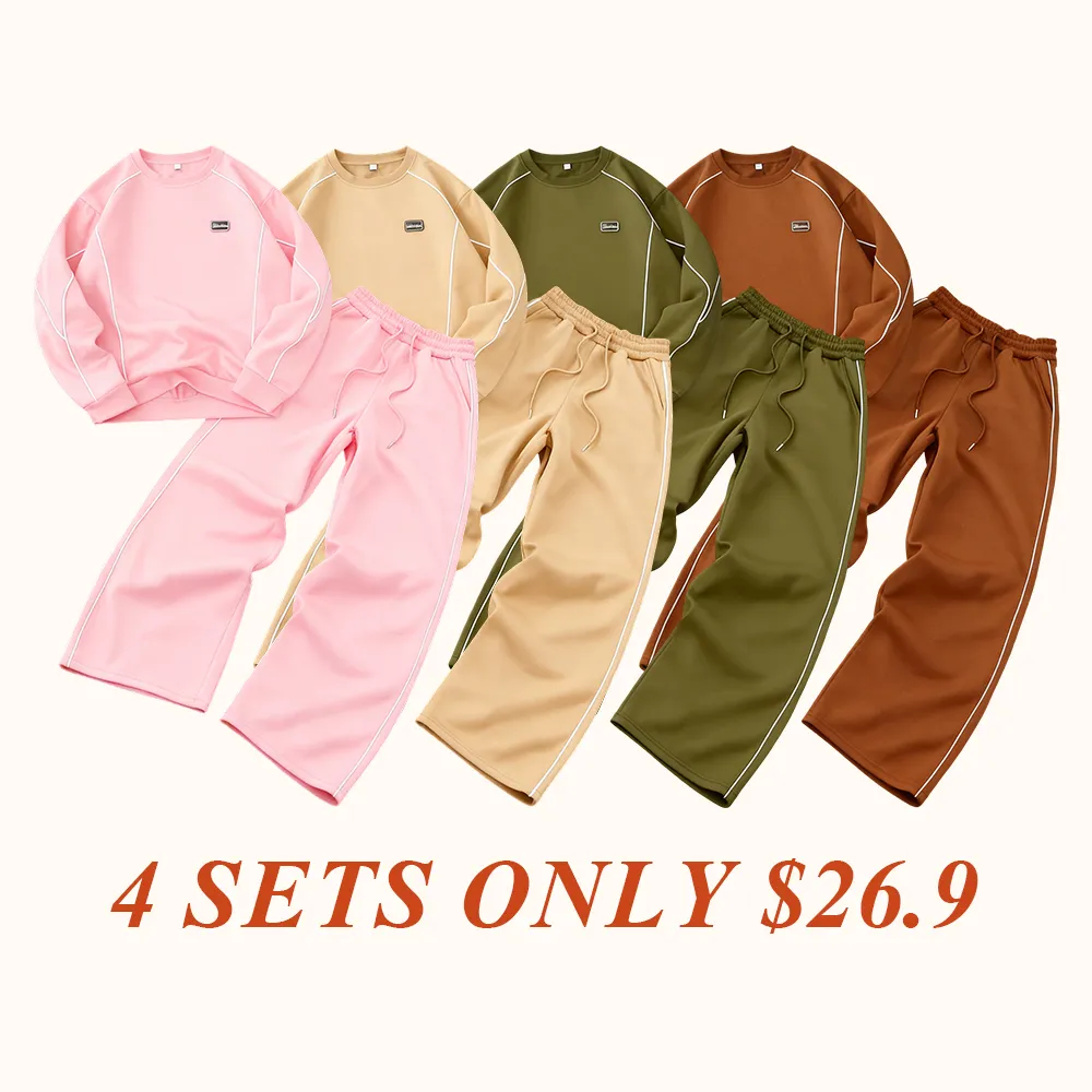 Men's Sporty Streetwear Tracksuit Set Long Sleeve Top & Pants