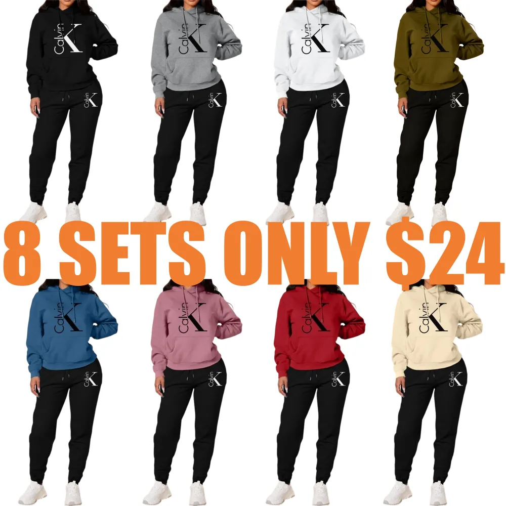 Women's Casual Hooded Sweatshirt Set