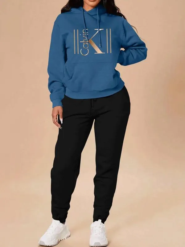 Women's Casual Hooded Sweatshirt Set