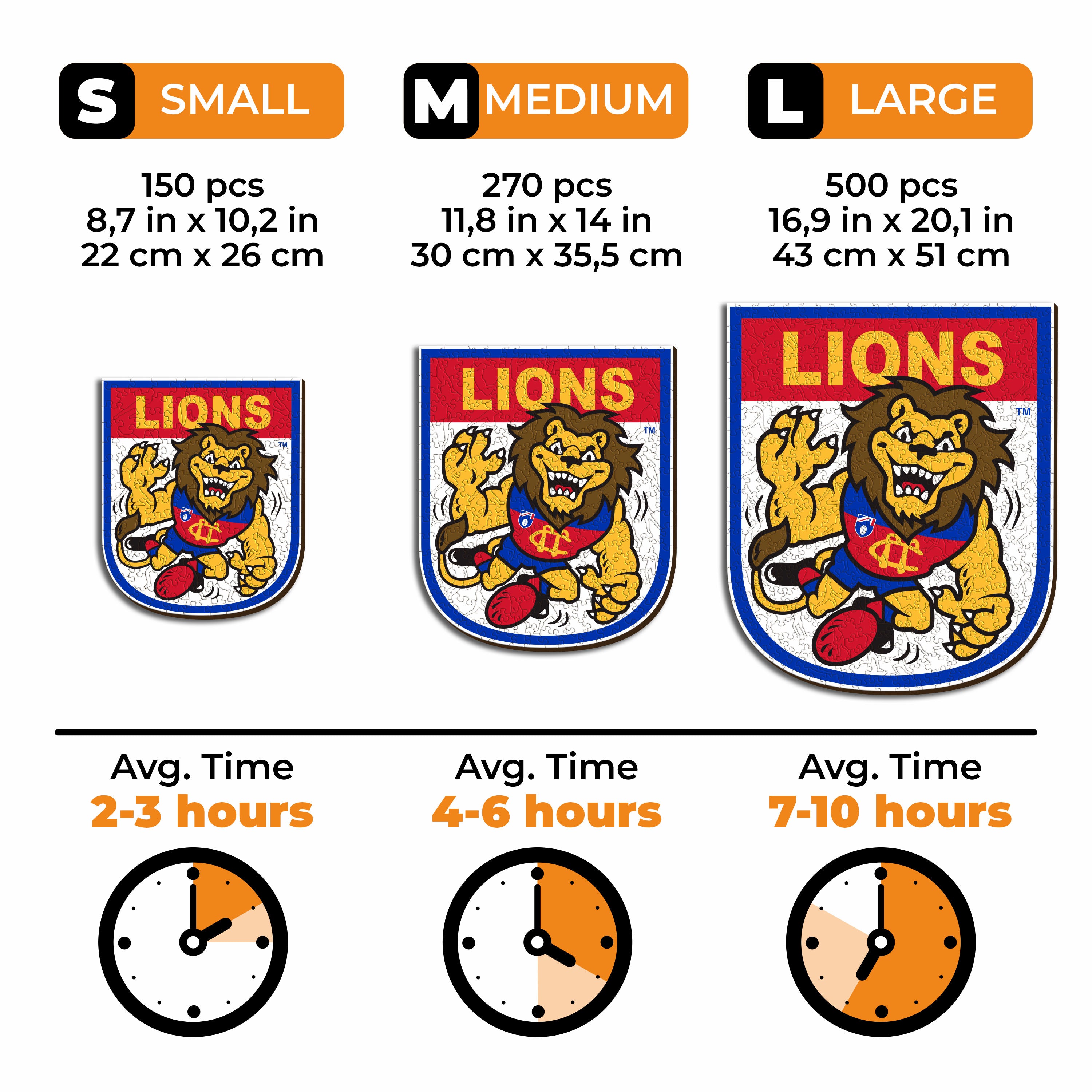 Brisbane Lions Retro Mascot - Wooden Puzzle