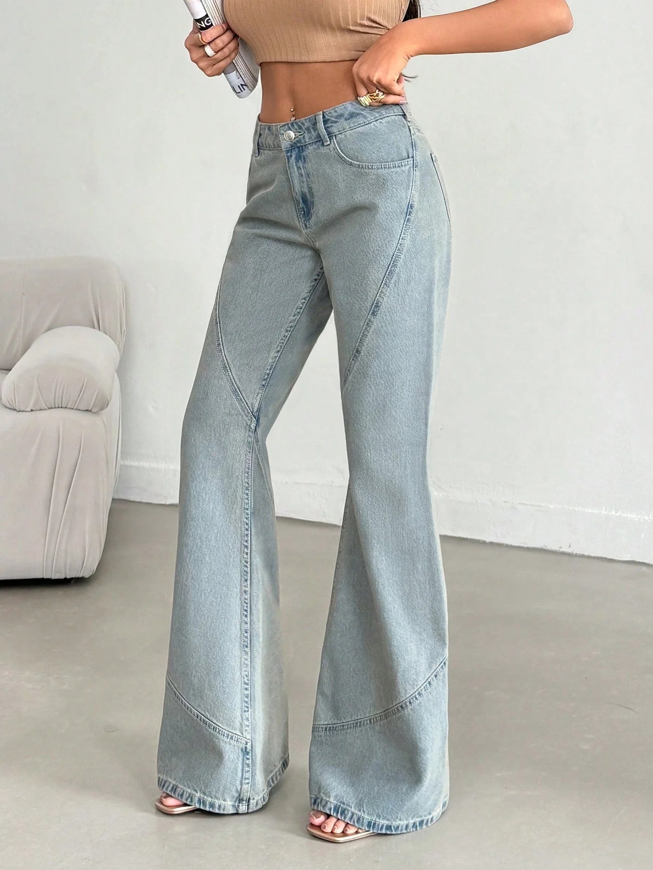 Stellar Grey Extra Flare Fit Jeans