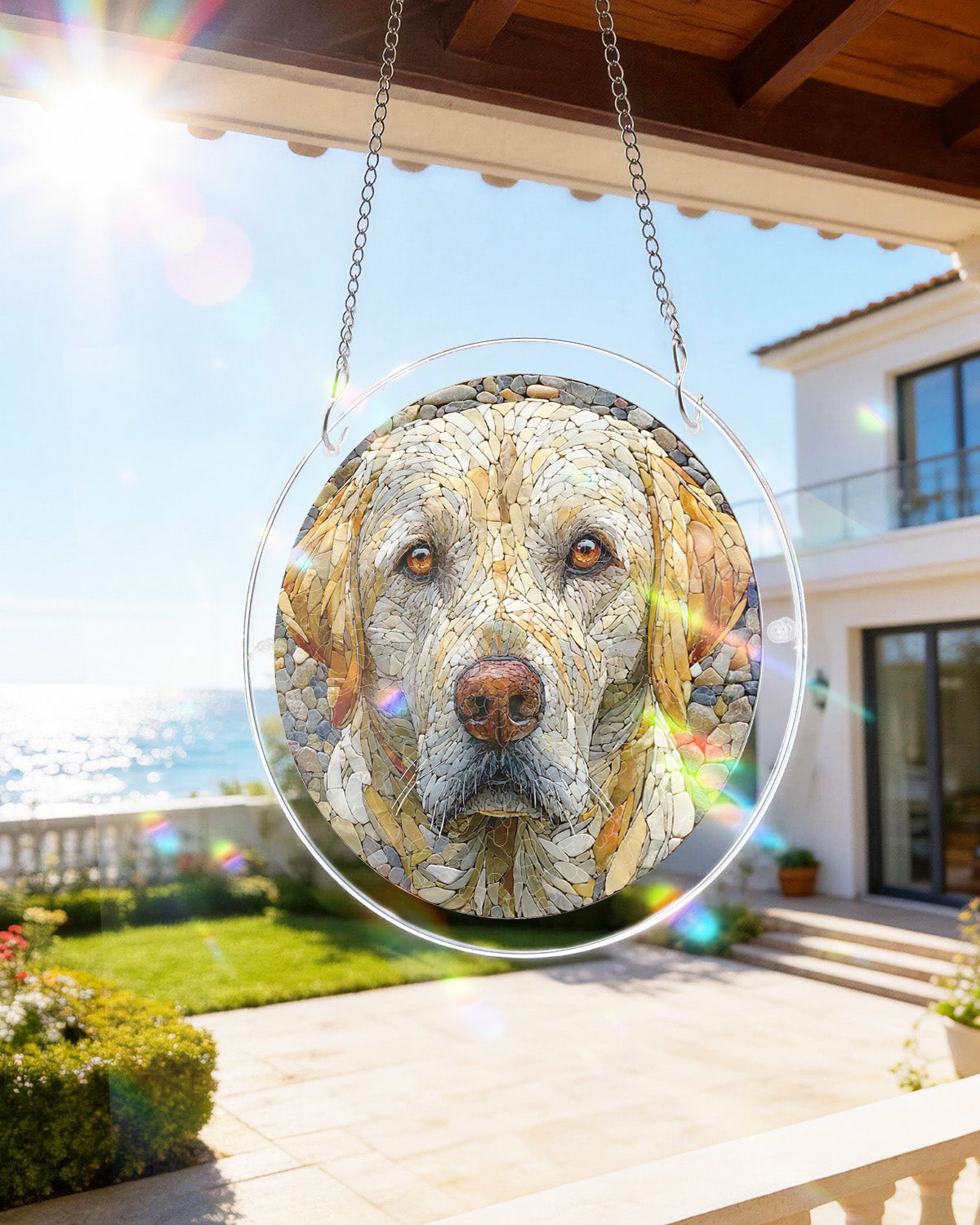 Stone Dog Light Suncatcher-Acrylic Window Art