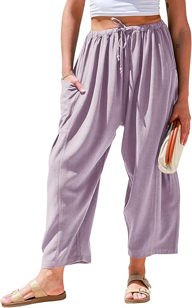 🎁Women's Polyester Wide Leg Pants with Pockets