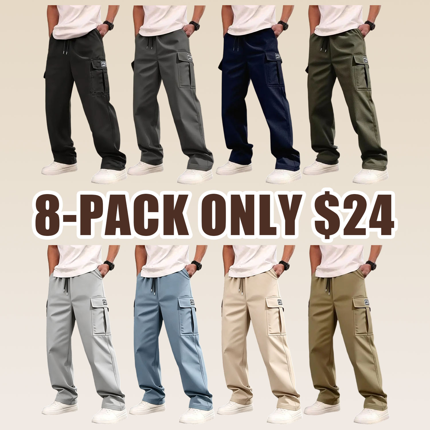 Men’s Multi-Pocket Work Pants (All-Season Utility Cargo Pants)