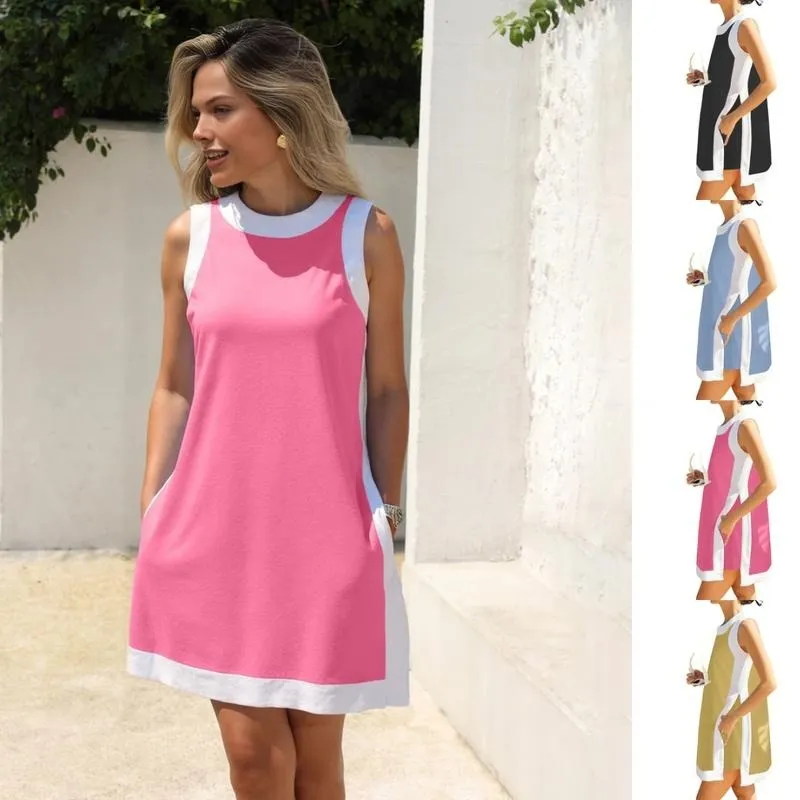 Women's Casual Two Piece Sets Color Block Crewneck Matching Shorts