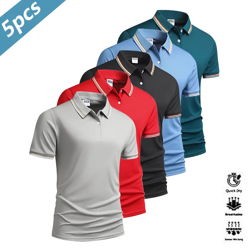 🔥10-pack only $24 🔥Men's Quick Dry Polo Shirt Set