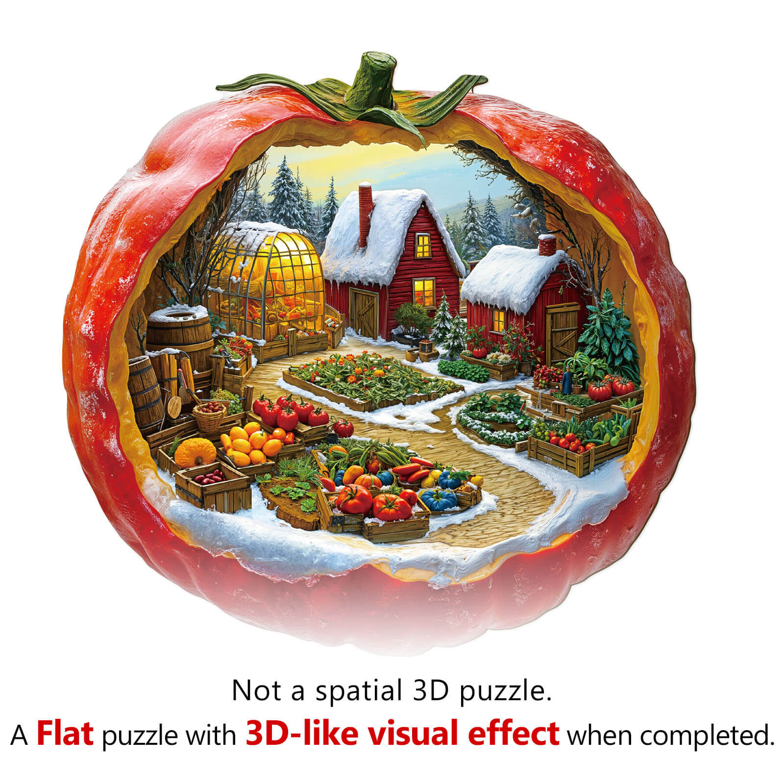 Tomato Winter Farm Wooden Jigsaw Puzzle